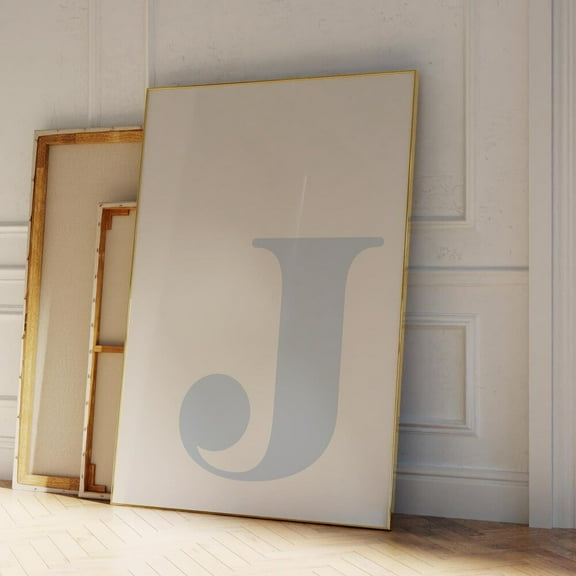 Kna Prints - 1 Pc Poster Letter J Poster, Blue Alphabet Letter Print, Initial Letter Wall Art, Trendy Dorm Room Decor, Blue Nursery Decor, Boy Teen Room Gallery Wall, UNFRAMED-8x12