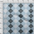 thumbnail image 2 of oneOone Cotton Poplin Light Dusty Blue Fabric Argyle Check Fabric For Sewing Printed Craft Fabric By The Yard 42 Inches Wide, 2 of 4