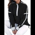 thumbnail image 2 of Sudadera de Mujer con Media Cremallera, Suave y Extragrande, con Bolsillos, Cálida y Afelpada. Negro XL, 2 of 9