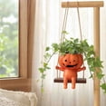 thumbnail image 7 of Halloween Resin Pumpkin Planter, Spooky Hanging Flower Pot for Indoor Outdoor Home Decor, 7 of 7