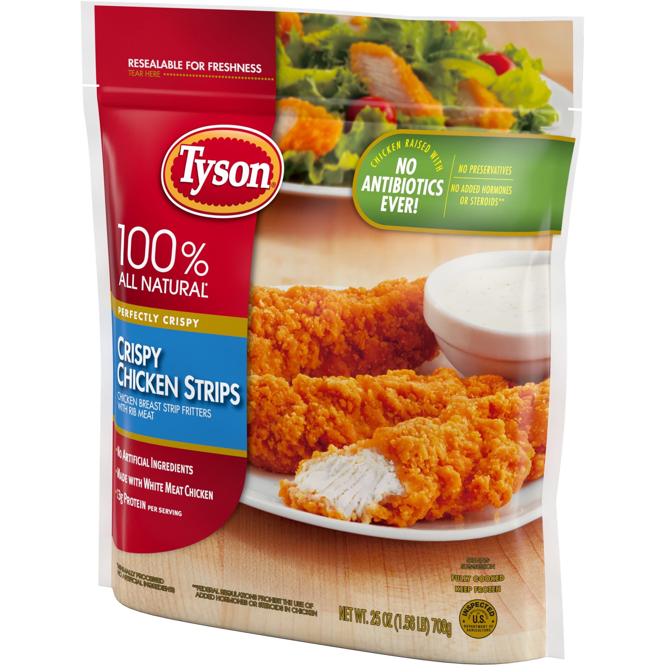 Tyson Crispy Chicken Strips 1 56 Lb Bag Frozen Walmart Com Walmart Com