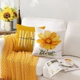 thumbnail image 5 of Daisy Pillow Covers 18x18 Set of 4 Soft Velvet Summer Throw Pillow Covers Yellow Flower Pillow Covers Cushion Covers Square Pillow Cases for Couch Sofa Patio Outdoor Home Decorations(18 ), 5 of 6