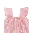 thumbnail image 4 of LMLYSoH Toddler Baby Flower Printing Two-pieces Set, Infant Girl's Square Collar Sleeveless Bodysuit Skirt + Headband Set, 4 of 8