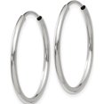 thumbnail image 2 of 10K White Gold 1.5Mm Polished Endless Hoop Earrings (Width 23) (Length 22.5) - Jbsp, 2 of 5