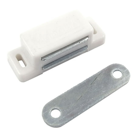 Hardware Metal Plate - Unique Bargains Cupboard Cabinet Hardware White Magnetic Latches w Metal Catch Plate