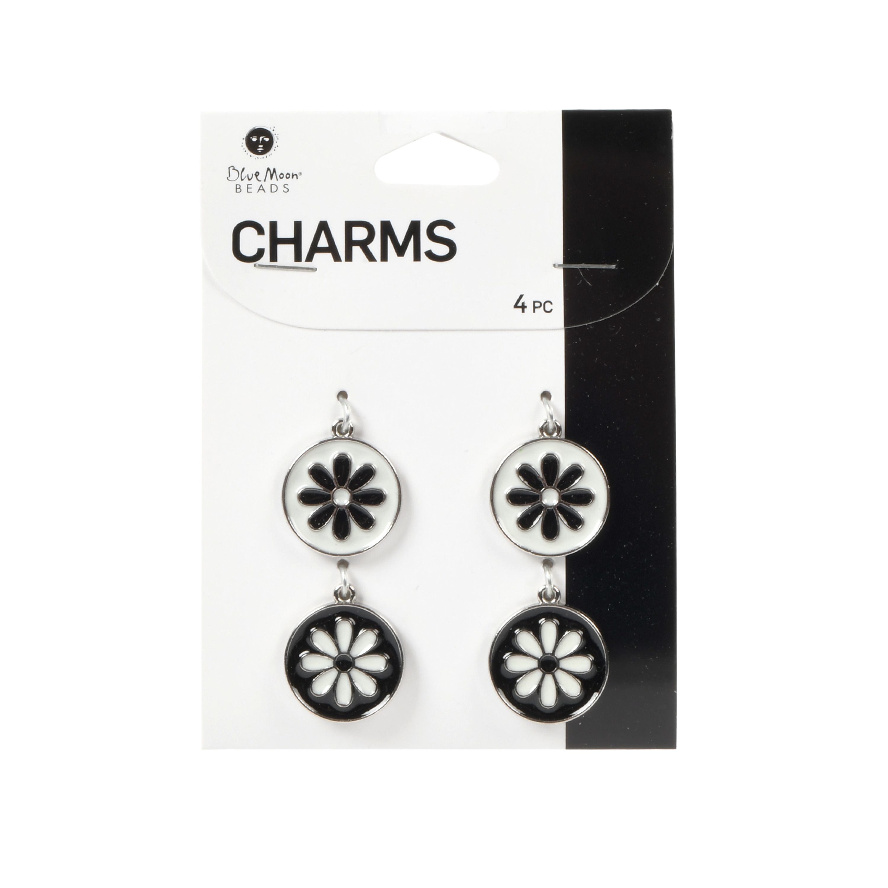 Blue Moon Beads 4 Piece Daisy Pattern Enamel Charms-Unisex-Teen to Adult
