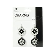 Blue Moon Beads 4 Piece Daisy Pattern Enamel Charms-Unisex-Teen to Adult