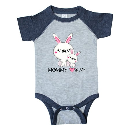 

Inktastic Mommy Loves Me- bunny family Gift Baby Boy or Baby Girl Bodysuit