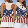 thumbnail image 4 of Jeiento 250th Anniversary Golf Shirts for Women Men 1/4 Zip Athletic Shirts American Flag Sleeveless Golf Shirts Daisy Fashion Tennis Tank Tops Matching Couples Outfit, Women's S, 4 of 7