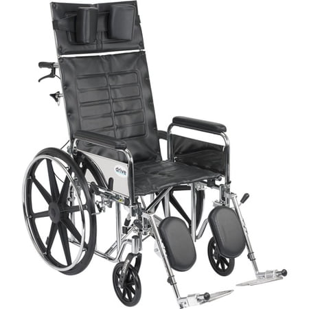 STD20RBDFA - Sentra Reclining Wheelchair, Detachable Full Arms, 20 Seat