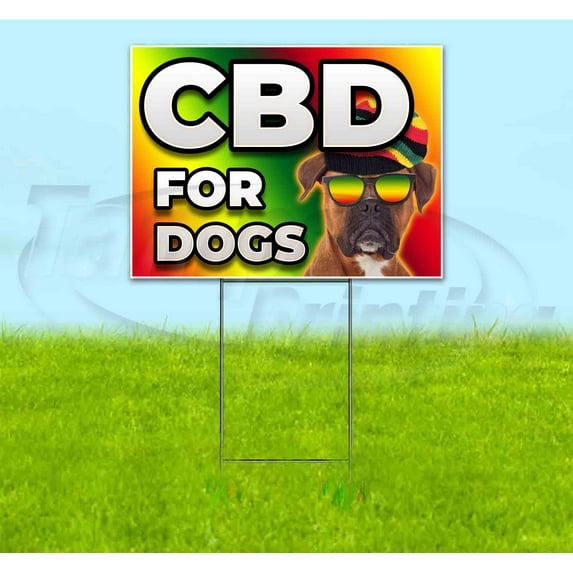 Cbd For Dogs (18" x 24") Yard Sign, Includes Metal Step Stake