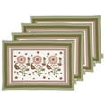thumbnail image 1 of Vargottam Placemats- Placemat For Dining Table, Set Of 4- Printed & Reversible CottonNapkin-IndoorPlacematsFor Home & Kitchen Dining Table- Asian Block (White & Green), 1 of 5