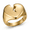 Gold, variant on Men's Lightning Split Heart Ring, Stainless Steel Geometric Cutout Statement Ring, Sculptural Profile, US Sizes 7-14 for Casual Outfits, Parties, Concerts, Birthday Gift for Him
