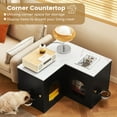 thumbnail image 3 of JanflyHome Corner Cat Litter Box Cabinet for 2 Cats with 2 Collapsible Cat Bowl, 3 of 9