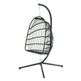 thumbnail image 4 of ENYOPRO Outdoor Egg Chair, Patio Wicker Swing Egg Chair with Stand, Aluminum Frame Hanging Chair with Soft Cushion for Bedroom Patio Balcony, 350-pound Weight Capacity, JA2450, 4 of 9