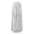 thumbnail image 5 of UJNDER Adult Sequin Lace Cape Carnival Cape Coat for Stylish Performance and Fashionable Events Silver, 5 of 5