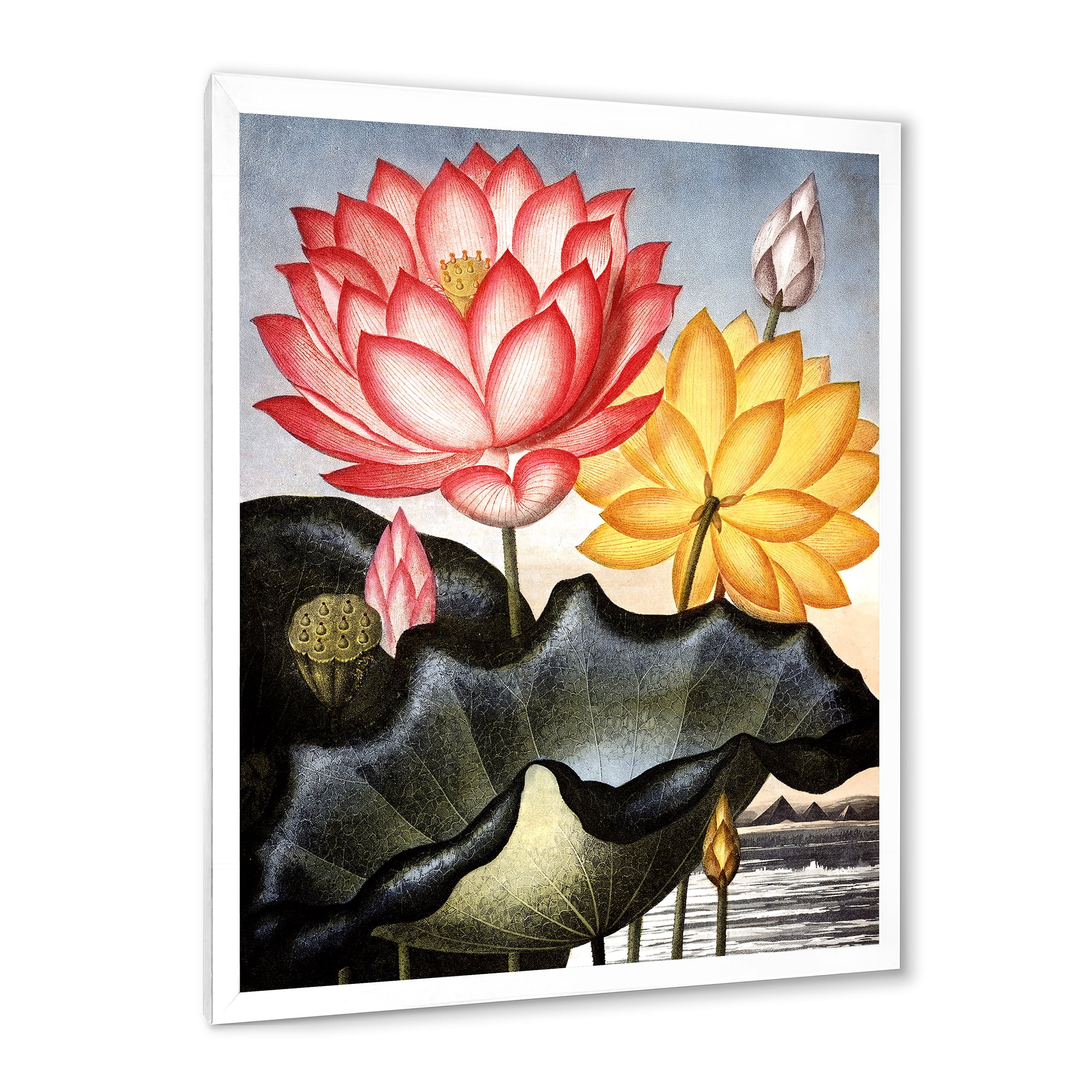 Designart 'Ancient Flowers II' Traditional Framed Art Print