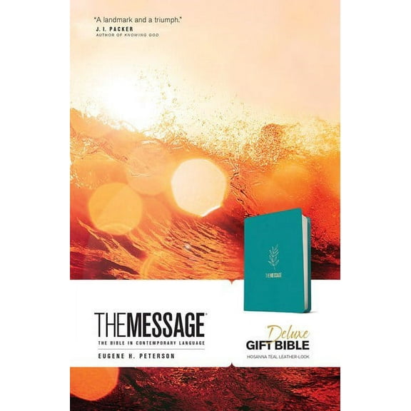 The Message Deluxe Gift Bible-Hosanna Teal Leather-Look