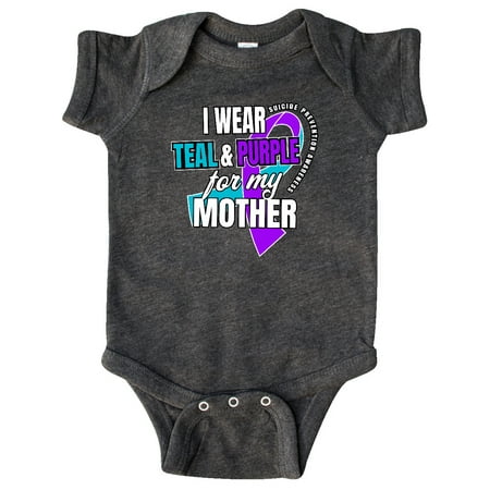 

Inktastic Suicide Prevention I Wear Teal and Purple for My Mother Gift Baby Boy or Baby Girl Bodysuit