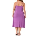 thumbnail image 3 of Agnes Orinda Women's Plus Size Nightgown Spaghetti Strap Slip Cami Lounge Full Dress 4X Purple, 3 of 5