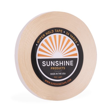 Sunshine Tape | Hyper Hold No Shine Wig Tape Roll | 1/2" x 36 YDS | Bonding Clear Double Sided