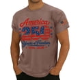 thumbnail image 3 of 250th Anniversary American Shirts for Men Patriotic Usa Flag Print Short Sleeve Crew Neck Tops Moisture Wicking Classic Fit Home Wear Daily Wear Muscle Tops, Coffee, #01 Coffee, 3 of 4