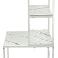 thumbnail image 4 of Over The Washer Dryer Storage Shelf 3-Tier Laundry Room Space Saver Bathroom Organizer Rack for Hanging Towels Drying Clothes Rack (White+Marble), 4 of 8