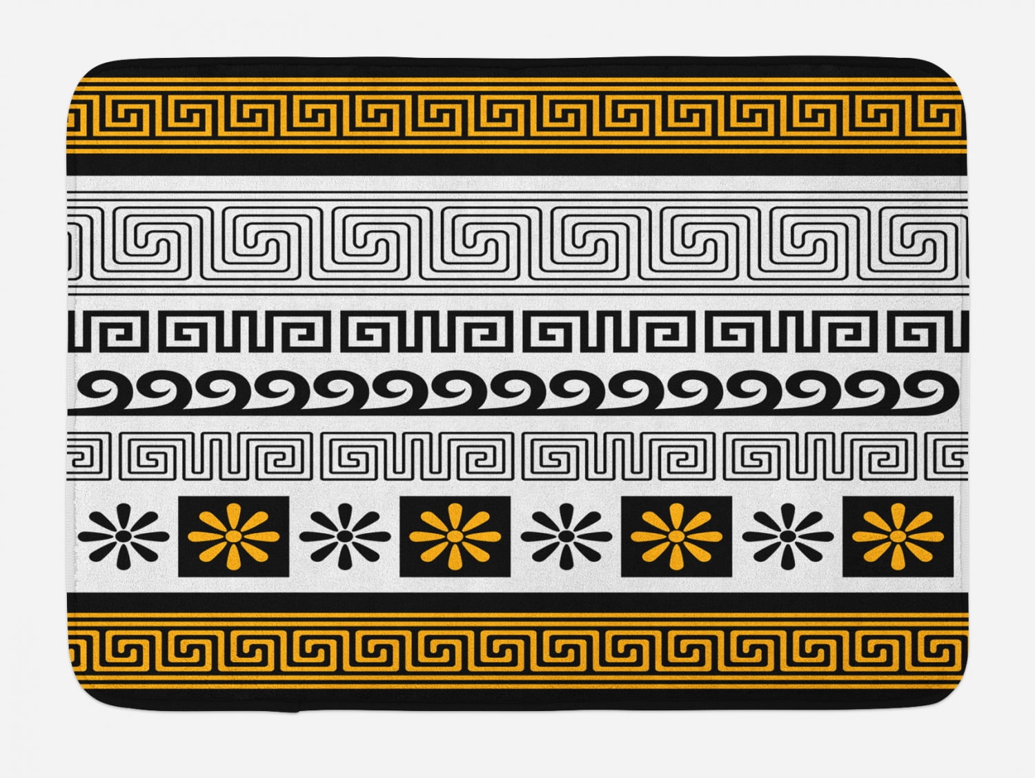 Greek Key Bath Mat, Set of Traditional Ornaments from Greece Historical ...