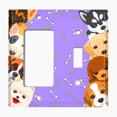 thumbnail image 2 of Metal Light Switch Plate Outlet Cover (Cute Puppy Dog Purple - Single Rocker Single Toggle), 2 of 2