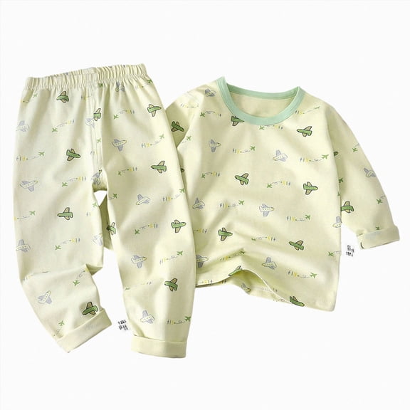 TOWED22 Toddler Pajamas Boys Girls Pyjamas 2pcs Long Sleeves Pjs Sets for Kids Fall Winter Sleepwears 3 6 9 12 18 24 Months 2 3 4 5 6 7 8 9 Years(Green,18-24 M)