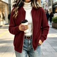 thumbnail image 6 of cocolona Womens Zipper Cardigan Sweater Trendy Crew Neck Long Sleeve Casual Sweater Knit Warm Fall Winter Cardigan, 6 of 6