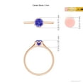 thumbnail image 4 of ANGARA Natural Classic Bezel-Set Round Tanzanite Floral Engagement Ring in 14K Rose Gold for Women (Size-5mm) | December Birthstone, Anniversary, Jewelry Gift for Women | Natural Tanzanite Ring, 4 of 9