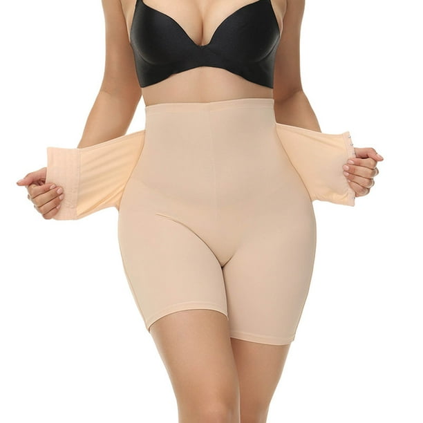 PEASKJP Shapewear Shorts Firm Control Crew Neck Body Suits for Womens  Ribbed Seamless Tops, Beige M