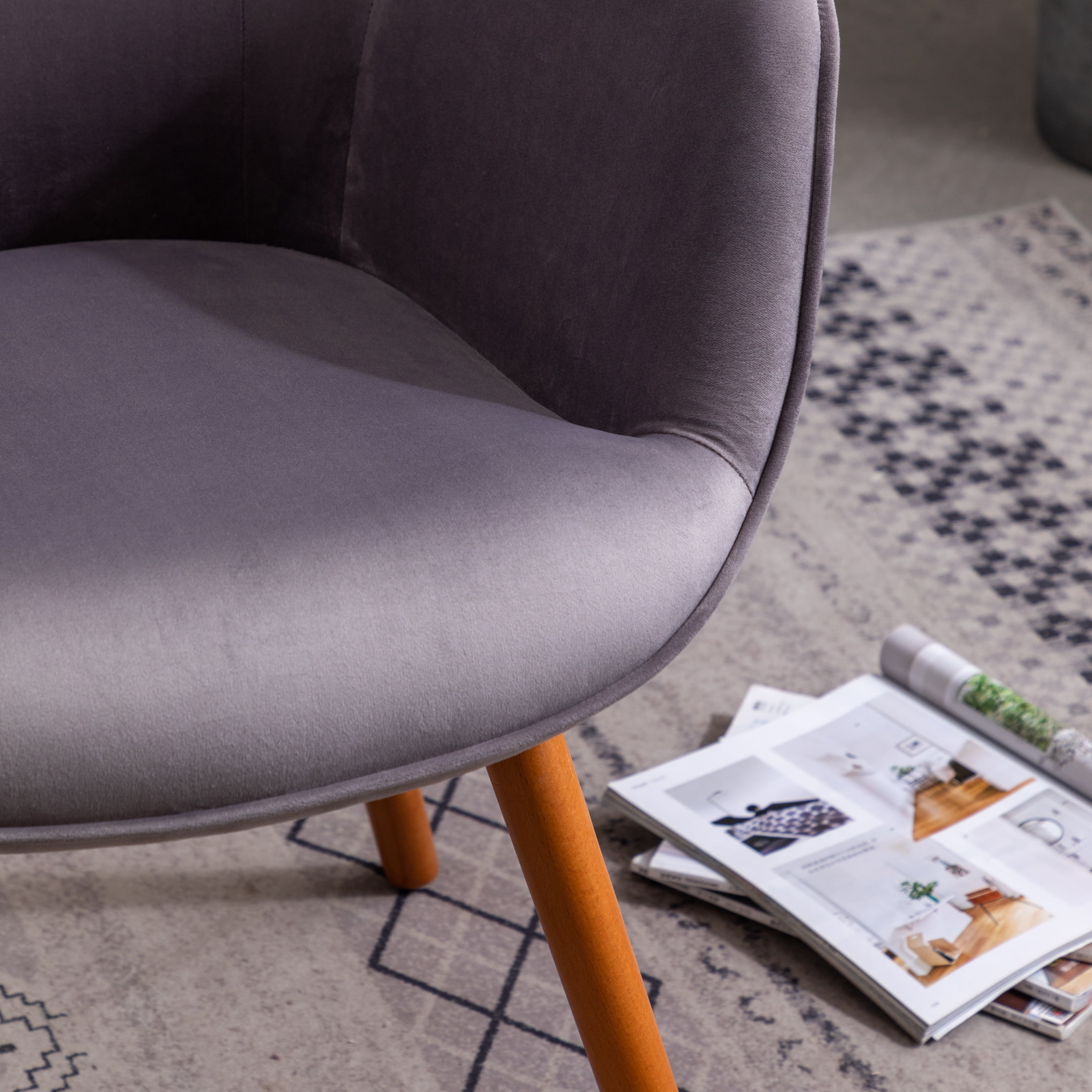 Kmart grey online velvet chair