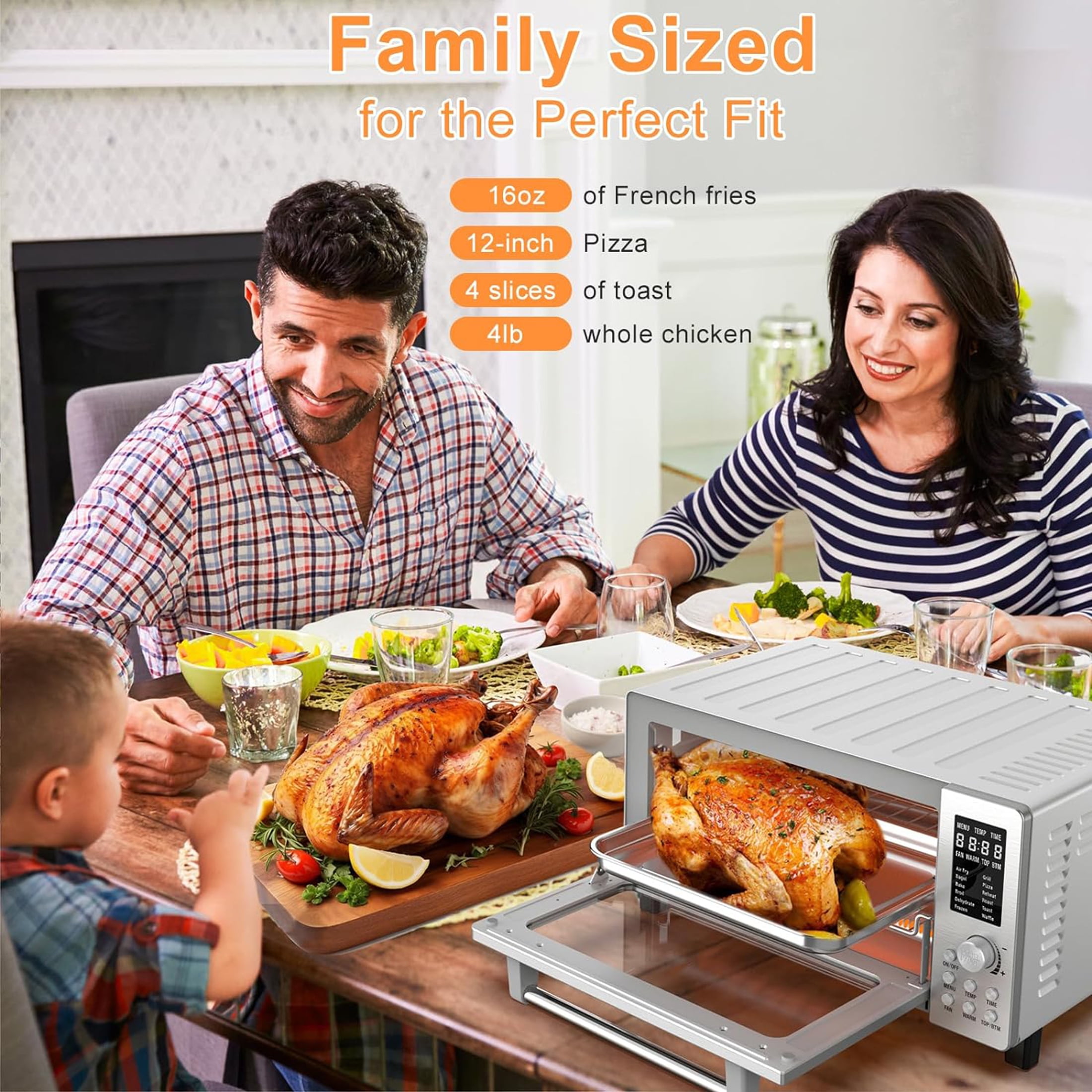 Nuwave Bravo Air Fryer Oven, 21-Qt Capacity 1800 Watts Convection Toaster Smart Oven, Large