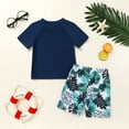 thumbnail image 5 of Younger Tree Toddler Baby Boy Swimsuit Set Cartoon Short Sleeve Top Shorts Two Pieces Bathing Suit Swimwear Outfit for 9-12 Months, 5 of 9