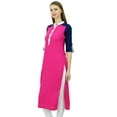 thumbnail image 3 of Phagun Indian Ethnic Rayon Punjabi Kurti For Ladies Mandarin Collar Casual Tunic Blouse, 3 of 5