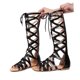 thumbnail image 4 of Verano Mujer Damas Moda Casual Pisos Hasta la rodilla Botas Cordones Zapatos Sandalias Wmkox8yii shjk4837, 4 of 9