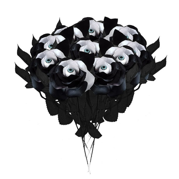 Uuiauoio Gothic Eyeball Roses Artificial Halloween Decor Faux Eyeball Flowers for Party Home Decorations
