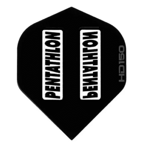 3 Sets (9 Flights) Pentathlon HD150 Standard Black Ex-Tough Dart Flights - 150 Micron