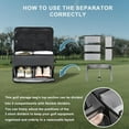 thumbnail image 4 of Extra Large Golf Trunk Organizer, Separate Ventilated Compartment for 2 Pair Shoes, Tees, Dividers, Storage for Gloves, Balls, Golfer Gift Essentials for Men -Dark Grey, 4 of 7