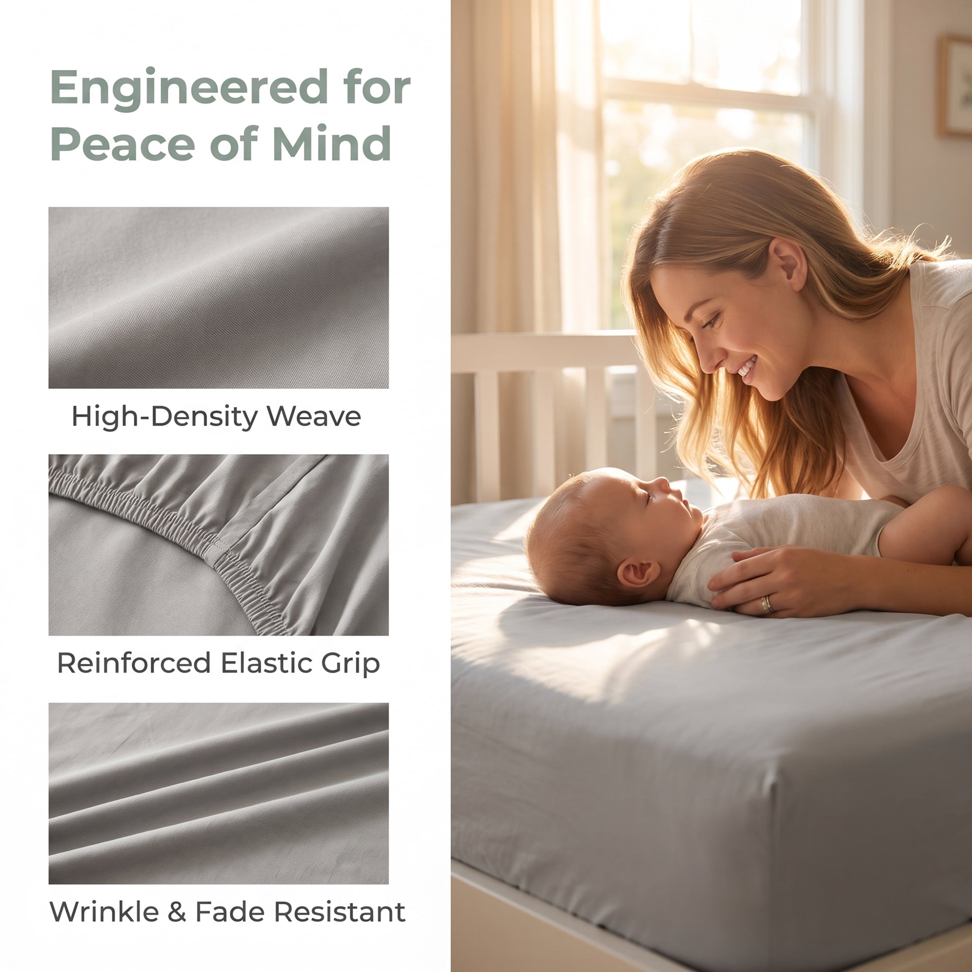 Unique Bargains Fitted Sheet Cotton Bed Sheets Cooling for Sleep 59"x78.7" Pencil Grey