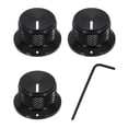 thumbnail image 1 of Uxcell 3Pcs Aluminium Knurled Potentiometer Knobs 1/4" Volume Tone Control Top Hat Knob for Guitar Instruments Audio Mixer Amplifier Black, 1 of 7