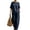 Navy, variant on Linen Sets for Women Crew Neck Short Sleeve Shirt Matching Wide Leg Pants Summer Lounge Set Vacation Outfits Pocket Black M