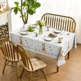 thumbnail image 2 of Easter Tablecloth 60x84 Inch Rectangular, Spring Flower Buffalo Plaid Bunny Table Cover for Party Picnic Dinner Decor, 2 of 6