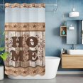 thumbnail image 2 of Vintage Country Star No Hook Shower Curtain with Snap in Liner Retro Home Berry Brown Wood Grain Waterproof Bathroom Shower Curtain with See Through Top Window for Bathtub 36" x 72", 2 of 9