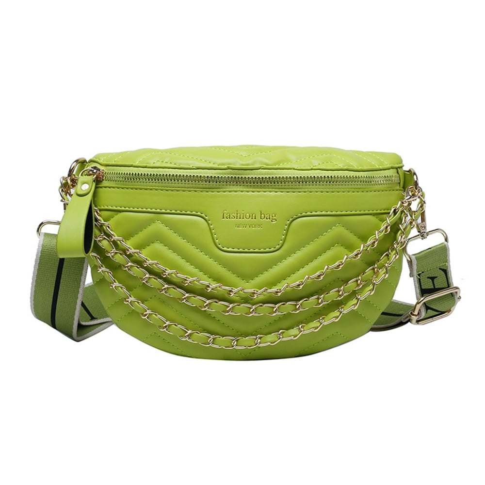 EIMELI Women Belt Bag Adjustable Strap Chain Pouch Female Chic Sling Bag Green Walmart