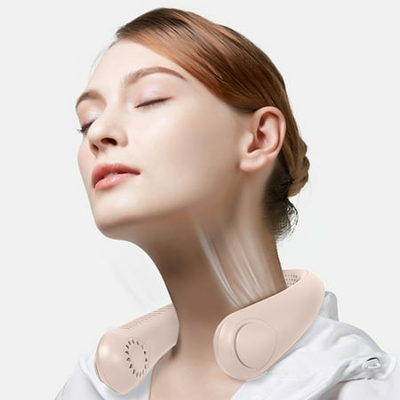 

WHLBF Leaf Less Fan Lazy Man Neck Hanging Fan Turbine Lazy Man Mini USB Sports Outdoor Neck Hanging Fan