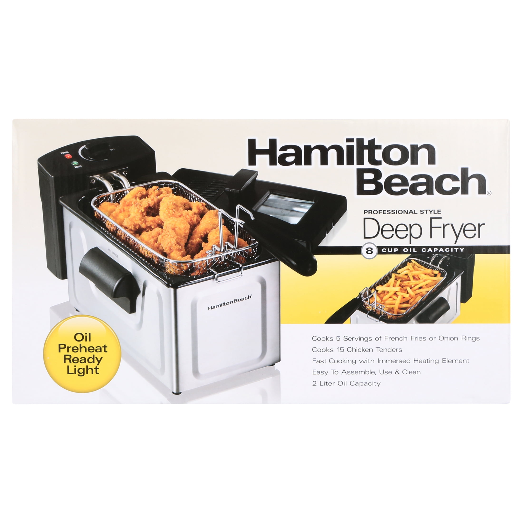 Hamilton Beach Cool-Touch Deep Fryer, 2 Liters/8 Cup Oil Capacity