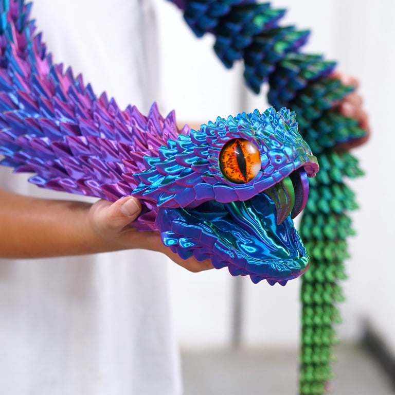 79inch Super Large 3D Printed Snake Models,Movable Teeth,Flexible
